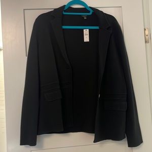 Black button up sweater blazer